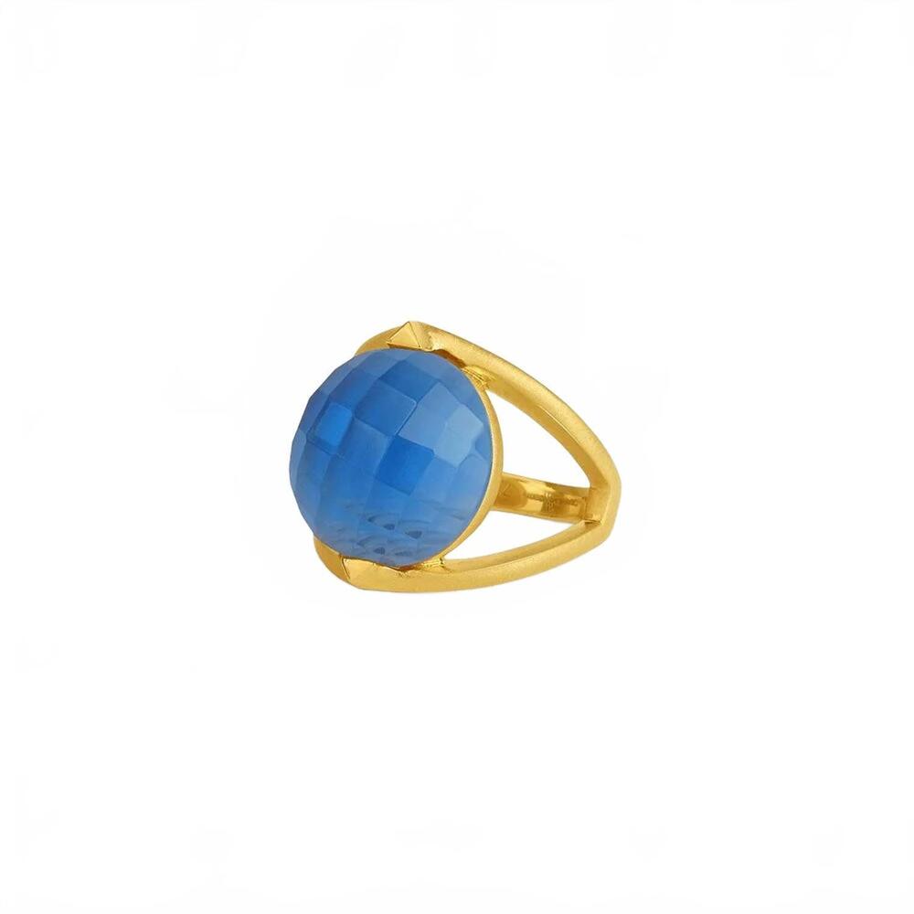 NEW DEAN DAVIDSON women's mini galleria ring in gold / midnight blue